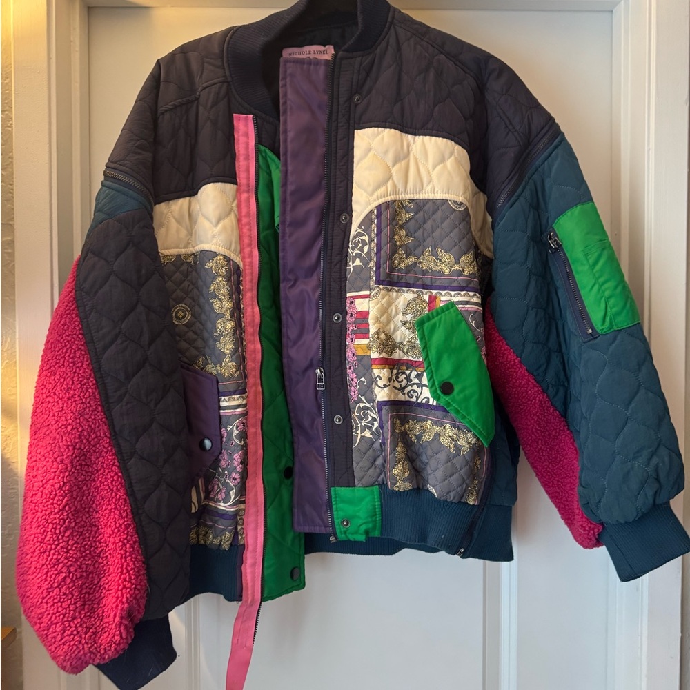 Vintage Patchwork Bomber Jacket - image 1